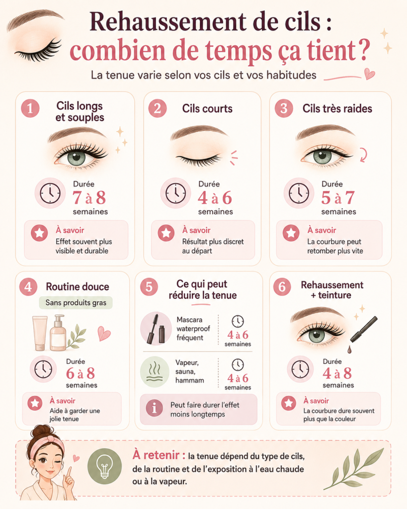 combien de temps dure un rehaussement de cils